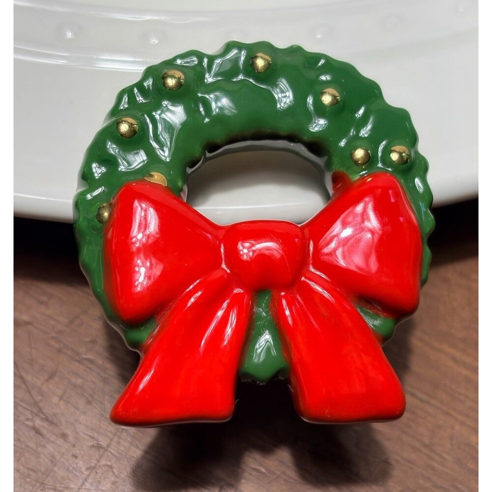 RETIRED Rare Nora Fleming Mini Wreath Christmas Holiday ceramic charm